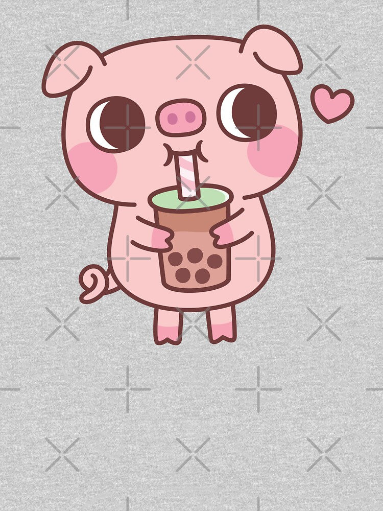 Cute Little Pig Loves Drinking Bubble Tea by rustydoodle T-Shirts, Hoodie, Sweatshirt | BlankRebels.com (Image 3)