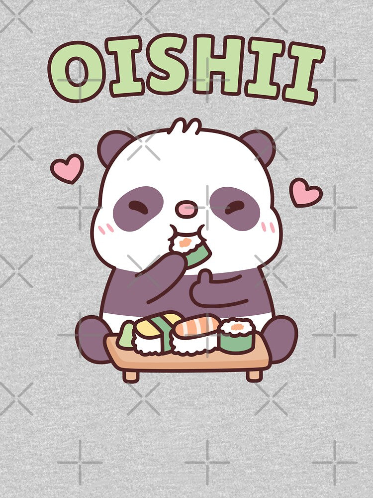 Cute Panda Loves Eating Japanese Sushi Oishii by rustydoodle T-Shirts, Hoodie, Sweatshirt | BlankRebels.com (Image 3)
