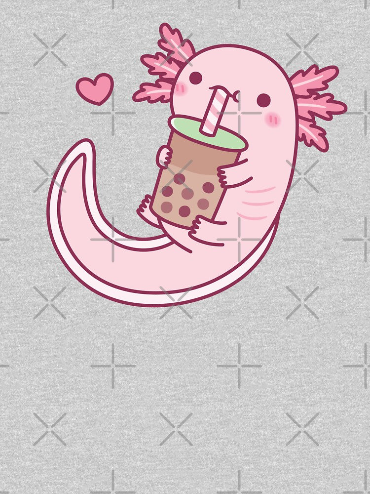 Cute Axolotl Loves Bubble Tea by rustydoodle T-Shirts, Hoodie, Sweatshirt | BlankRebels.com (Image 3)
