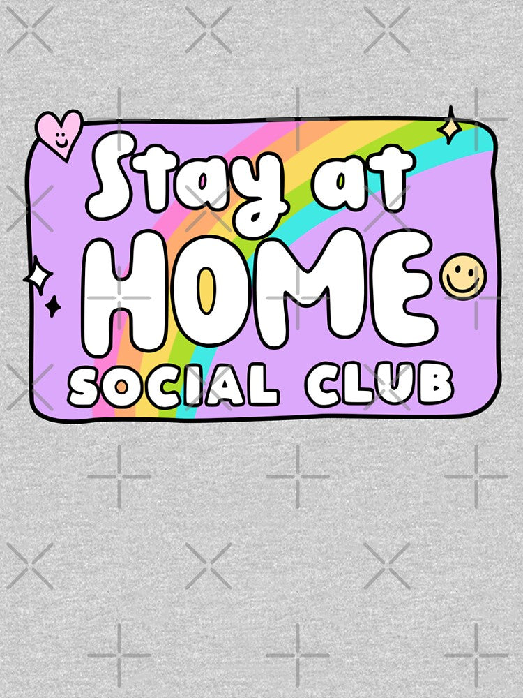 Stay at home social club. Kawaii purple anti-social homebody by TryinMyBestClub T-Shirts, Hoodie, Sweatshirt (Image 2)