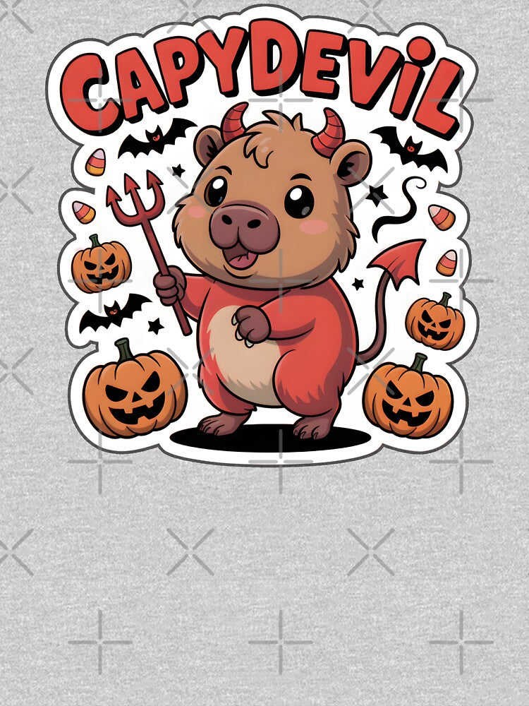 Capydevil | Cute Halloween Devil Capybara Sticker Chibi Kawaii Art by Nuist25 T-Shirts, Hoodie, Sweatshirt (Image 3)