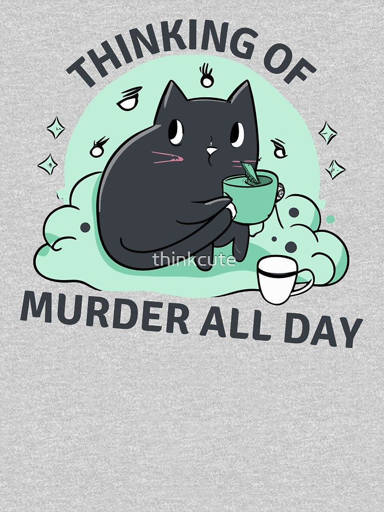 Thinking of Murder All Day | Cat Halloween by thinkcute T-Shirts, Hoodie, Sweatshirt | BlankRebels.com (Image 3)
