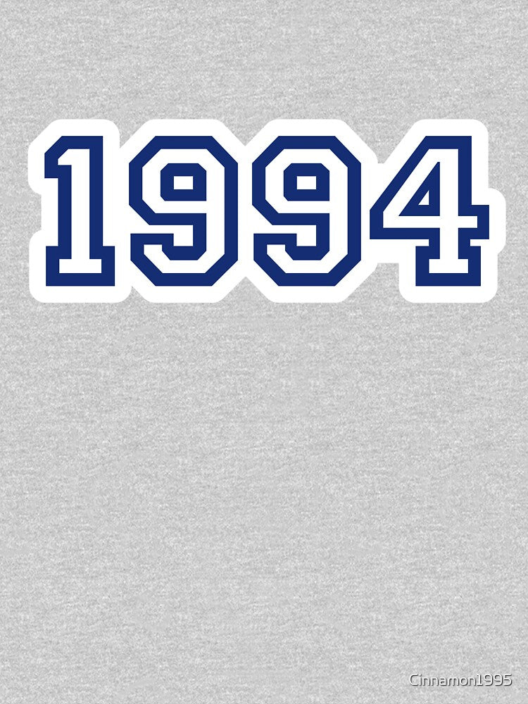“1994” Classic 90s Year Numbers – Retro College Style with White Border by Vision Illustrated T-Shirts, Hoodie,... (Image 3)