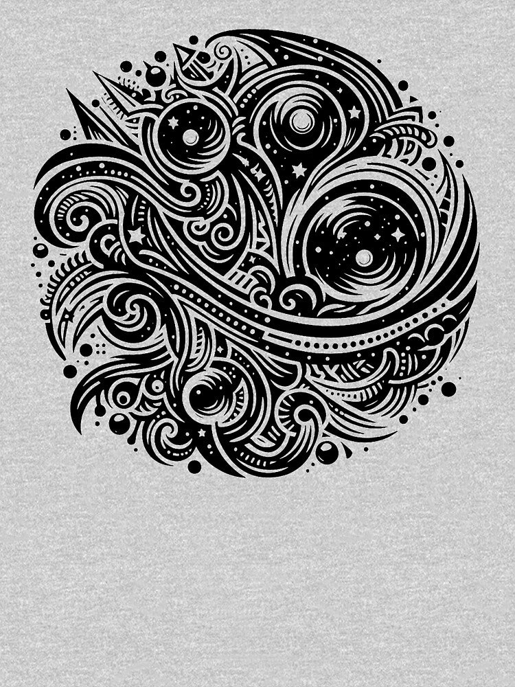 Space Galaxy Abstract Tribal Graphic Tattoo Style White Lines by twilightmagic T-Shirts, Hoodie, Sweatshirt (Image 3)