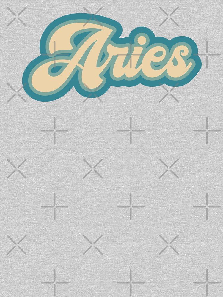 ARIES Zodiak Sign Retro Script (Blue) T-Shirts, Hoodie, Sweatshirt