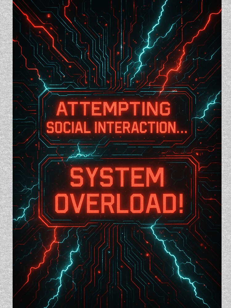 System Overload – Cyberpunk Social Anxiety Design by TeesAndSass T-Shirts, Hoodie, Sweatshirt | BlankRebels.com (Image 3)