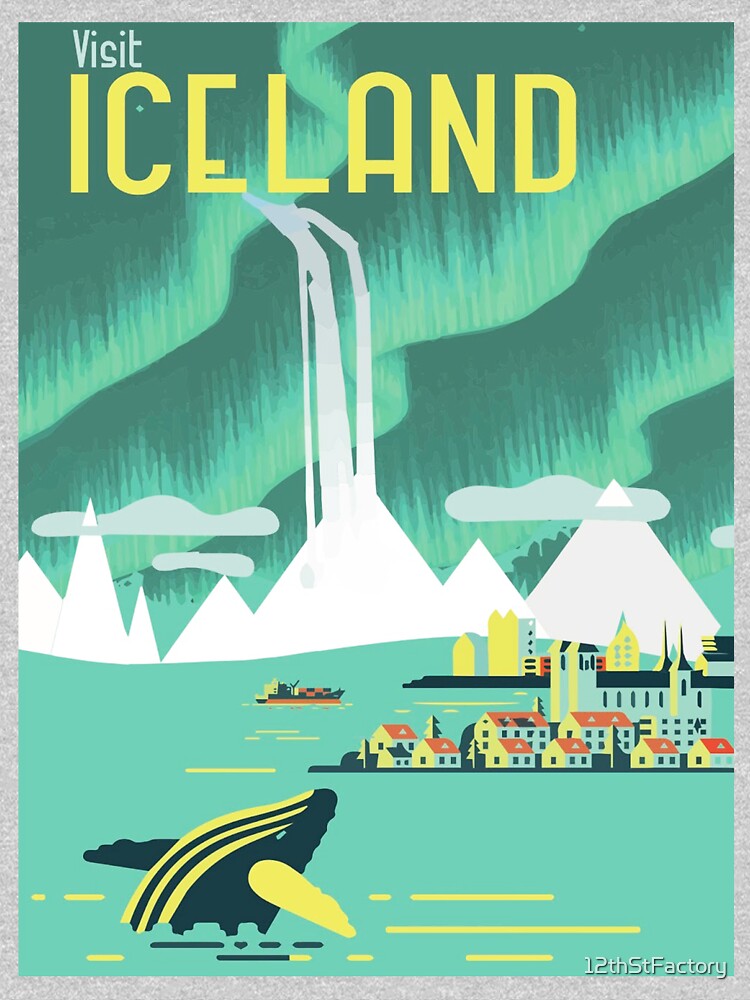 VINTAGE ICELAND TRAVEL Poster Visit Iceland Travel Art Poster Canvas Print Vintage Travel Posters T-Shirts, Hoodie, Sweatshirt