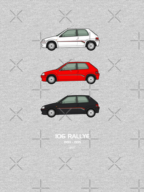 106 Rallye S1 Classic Car Collection Artwork by RJWautographics