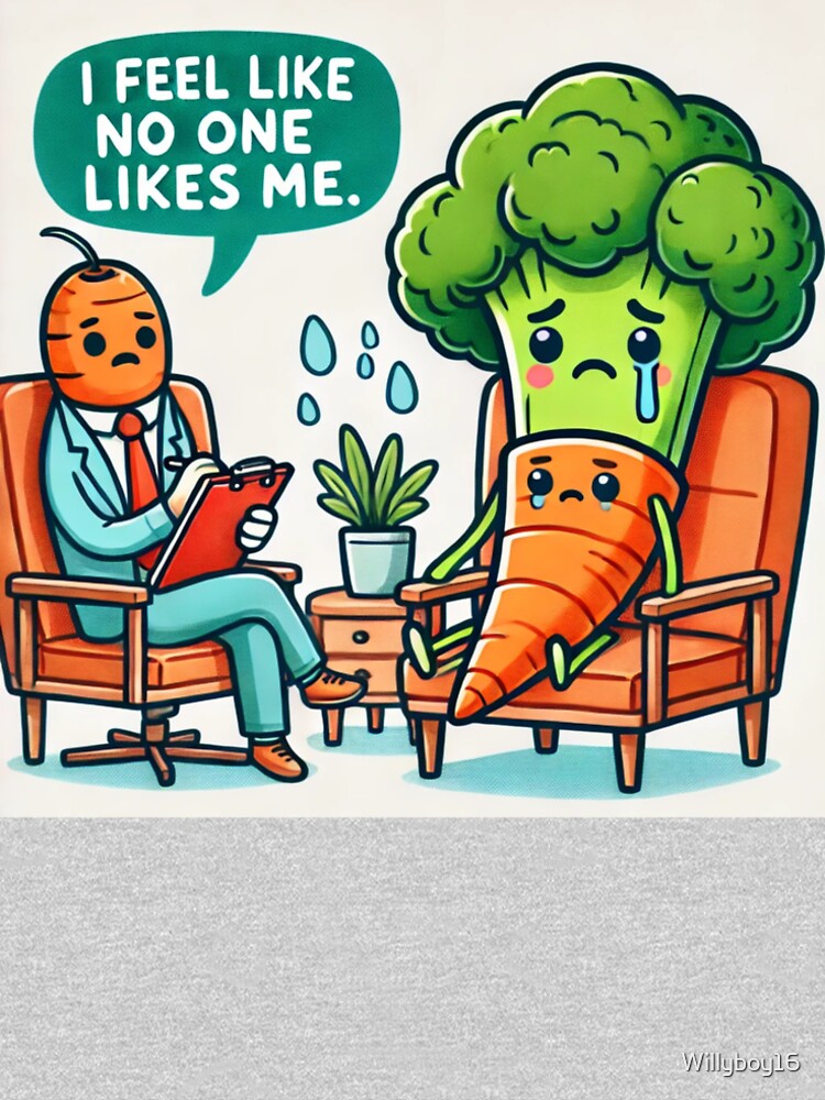 Broccoli and Carrot Therapy Funny Counseling Cartoon by Willyboy16 T-Shirts, Hoodie, Sweatshirt | BlankRebels.com (Image 2)