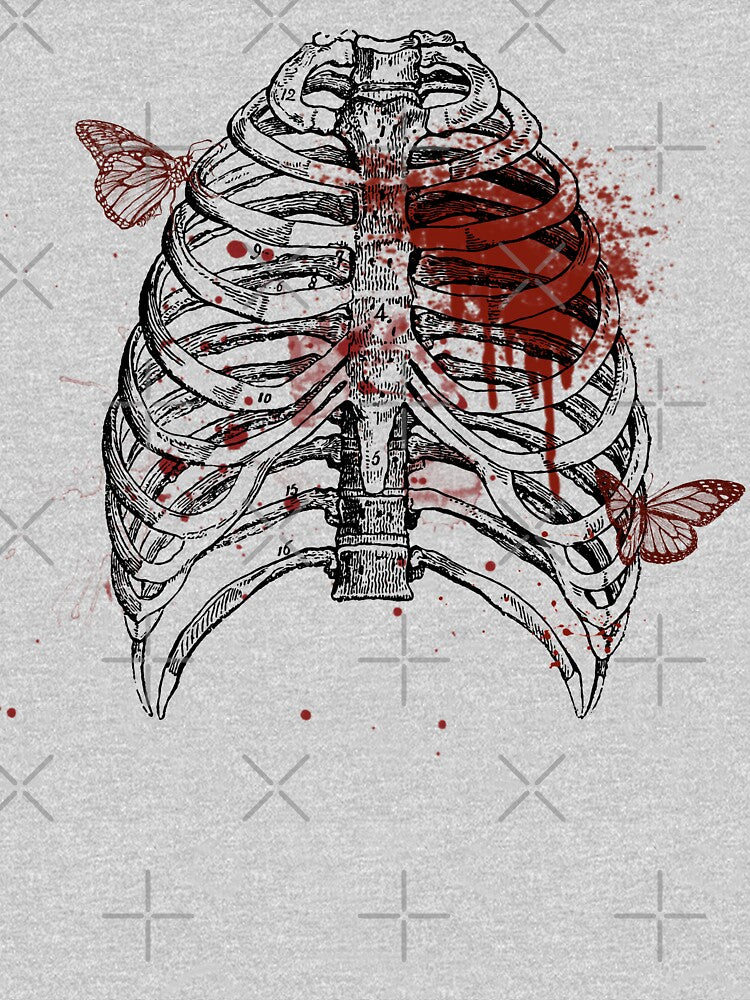 Grungy Butterfly Rib Cage by Harrostyle T-Shirts, Hoodie, Sweatshirt | BlankRebels.com (Image 3)