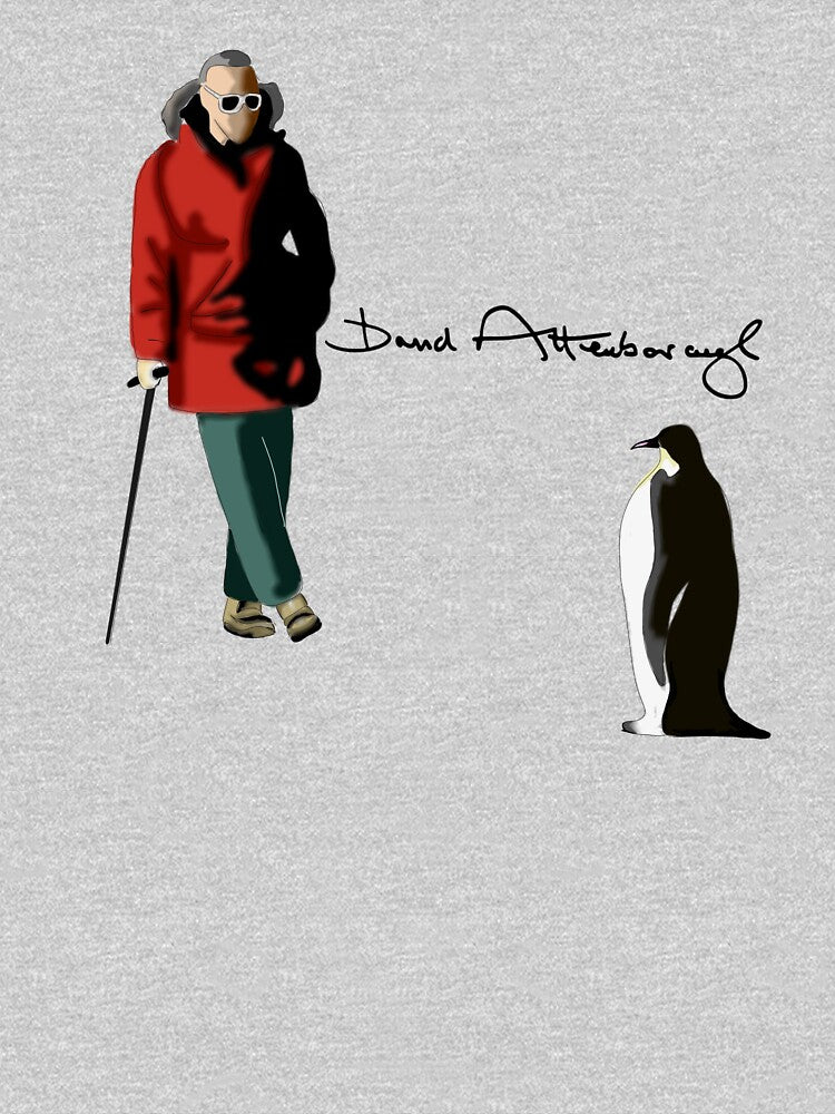 Sir David Attenborough and Penguin by made-by-bex T-Shirts, Hoodie, Sweatshirt | BlankRebels.com (Image 3)