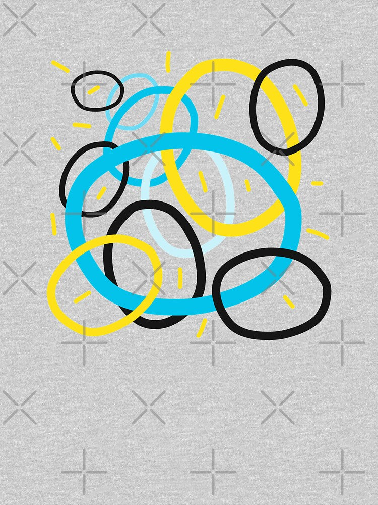 Abstract lined circles blue yellow by Tropical Blood T-Shirts, Hoodie, Sweatshirt | BlankRebels.com (Image 3)