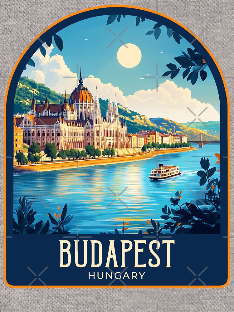Budapest Vintage Travel Illustration T-Shirts, Hoodie, Sweatshirt