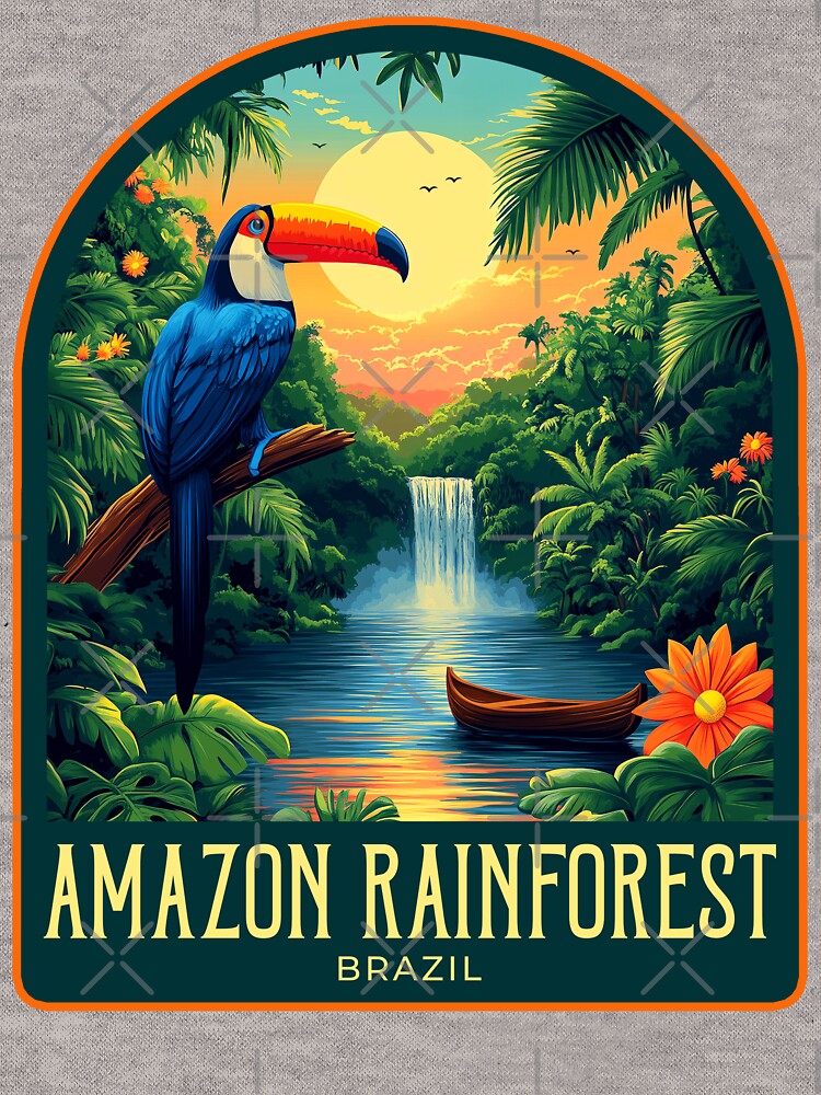 Amazon Rainforest Vintage Travel Illustration T-Shirts, Hoodie, Sweatshirt