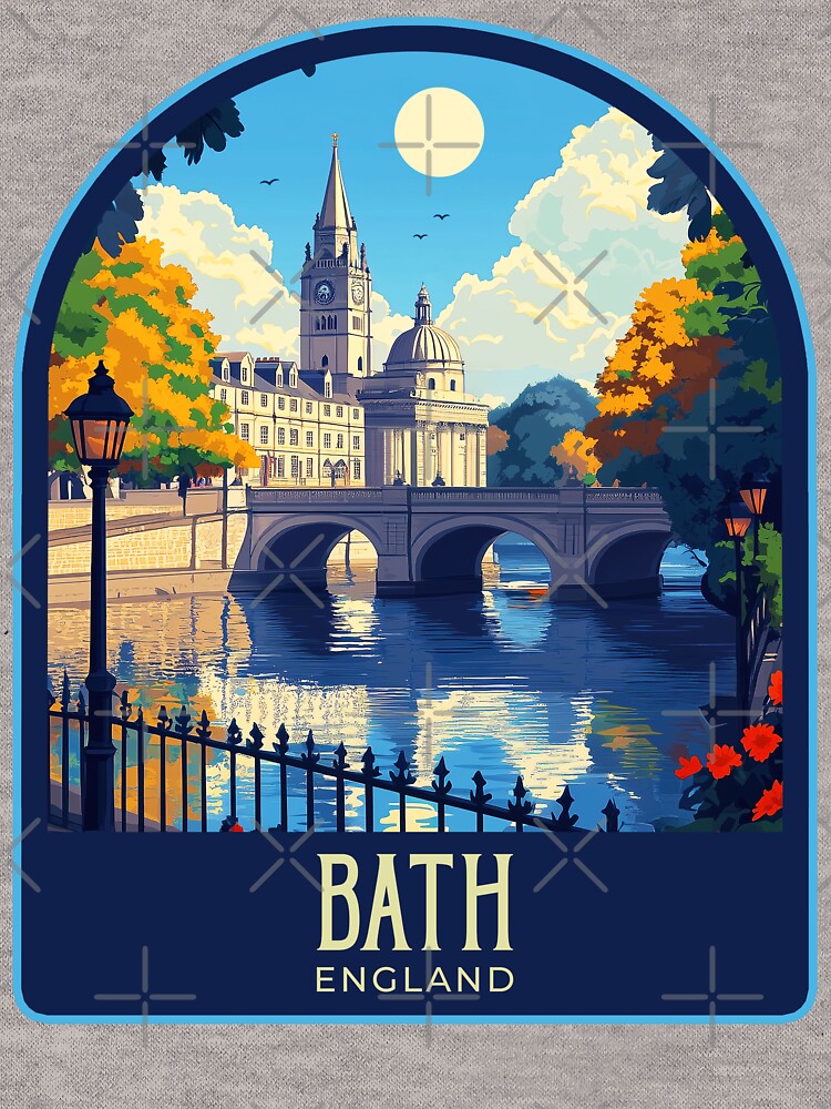 Bath Vintage Travel Illustration T-Shirts, Hoodie, Sweatshirt