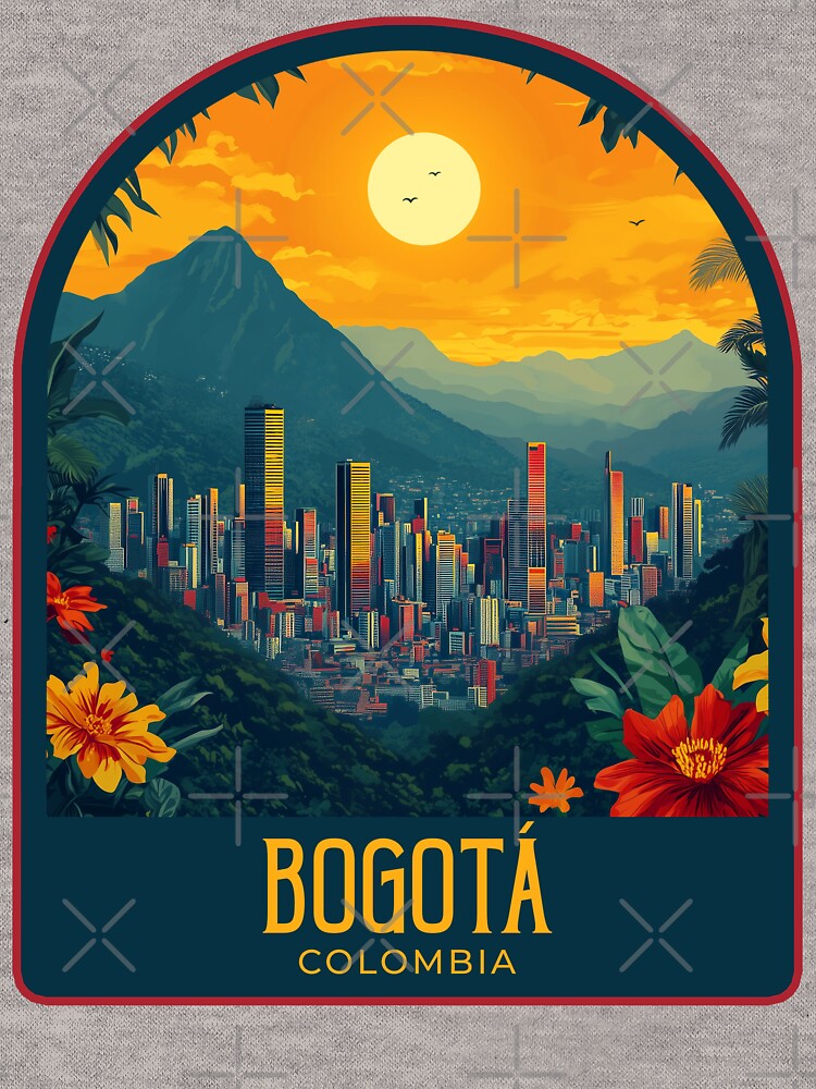 Bogotá Vintage Travel Illustration T-Shirts, Hoodie, Sweatshirt