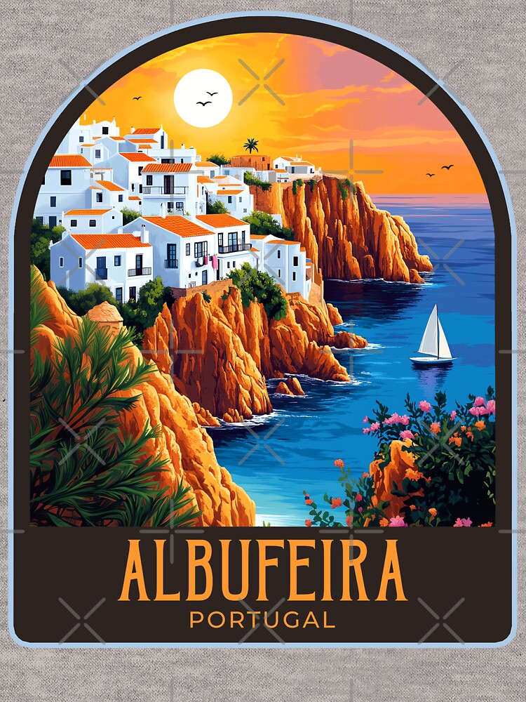 Albufeira Vintage Travel Illustration T-Shirts, Hoodie, Sweatshirt