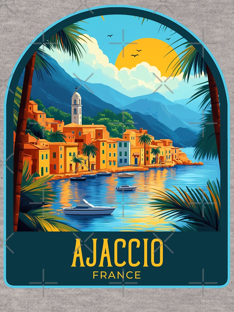 Ajaccio Vintage Travel Illustration by HomeLivingCo