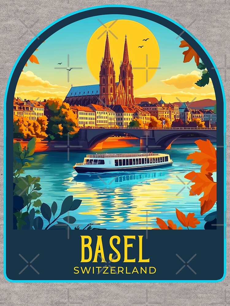 Basel Vintage Travel Illustration T-Shirts, Hoodie, Sweatshirt