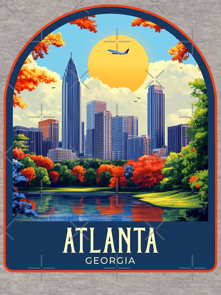 Atlanta Vintage Travel Illustration T-Shirts, Hoodie, Sweatshirt