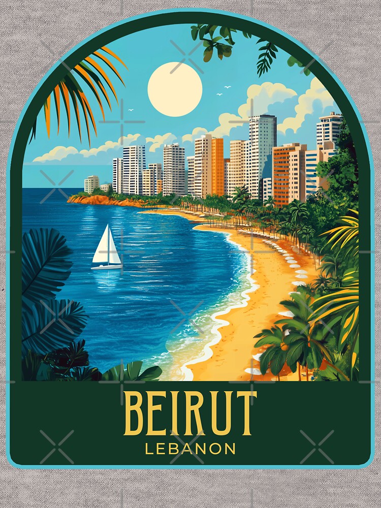 Beirut Vintage Travel Illustration by HomeLivingCo T-Shirts, Hoodie, Sweatshirt | BlankRebels.com (Image 3)