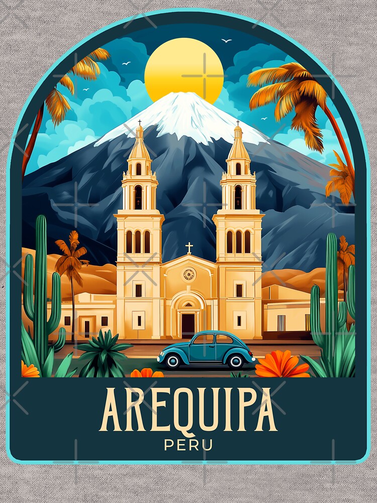 Arequipa Vintage Travel Illustration by HomeLivingCo T-Shirts, Hoodie, Sweatshirt | BlankRebels.com (Image 3)