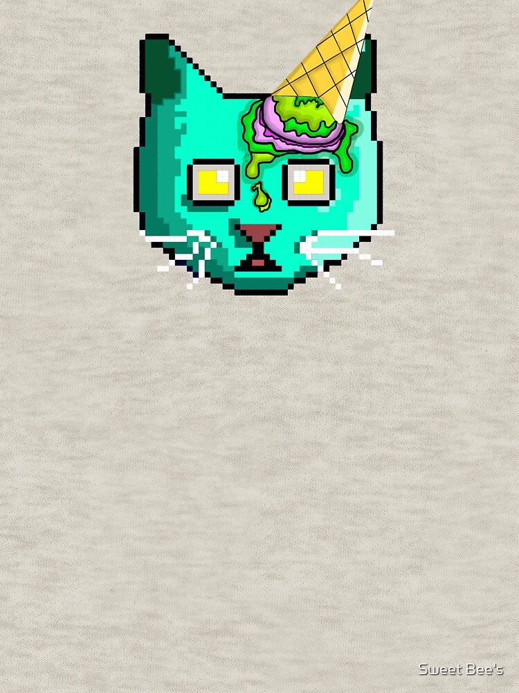 pixel cat with ice cream on the head by Sweet Bee's T-Shirts, Hoodie, Sweatshirt | BlankRebels.com (Image 3)