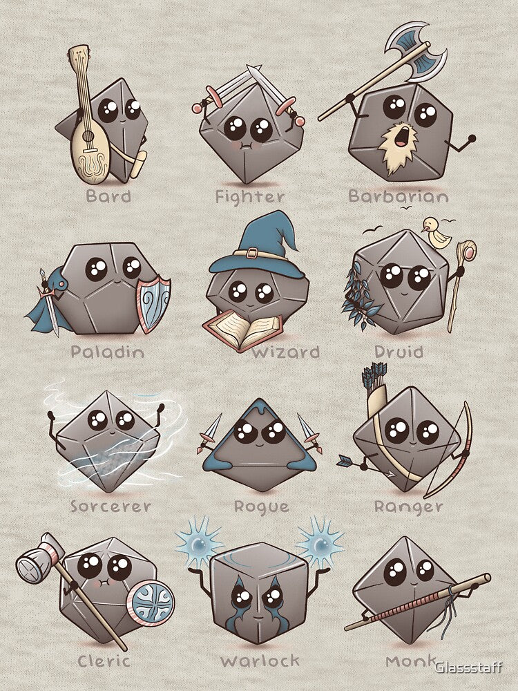 Kawaii DnD Classes - DnD Dungeons & Dragons D&D by Glassstaff