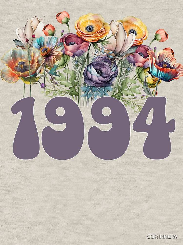 Turning 30 90s baby1994 vintage aesthetic bohemian floral by CORINNE W T-Shirts, Hoodie, Sweatshirt (Image 3)