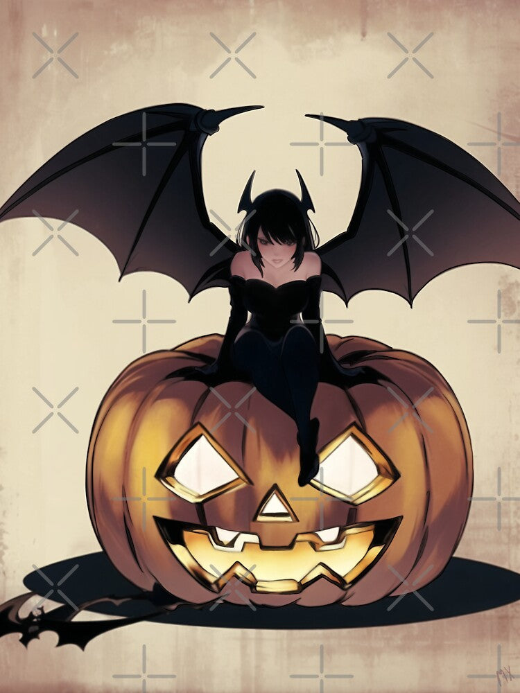 Anime Bat Girl on Halloween Pumkin by Mintibix T-Shirts, Hoodie, Sweatshirt | BlankRebels.com (Image 3)
