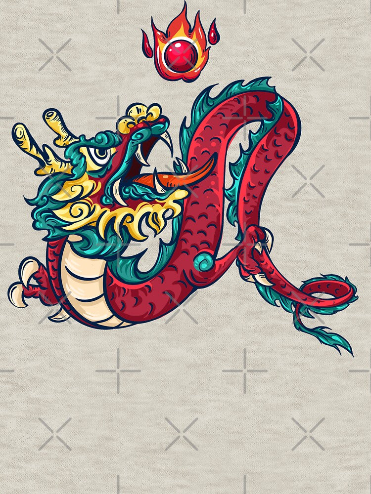 Traditional Chinese Dragon Pearl Orb - Wisdom Dragon Art - Asian Fantasy Design by leen12 Art Designs Prints... (Image 3)
