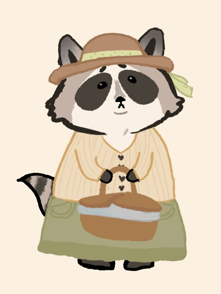 Cottagecore Aesthetic Cute Racoon Drawing by missquisha T-Shirts, Hoodie, Sweatshirt | BlankRebels.com (Image 3)