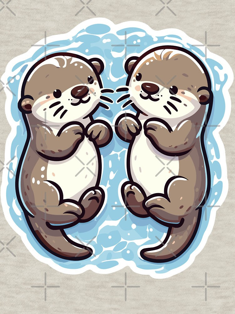 Kawaii Otter couple by PrintSoulDesign T-Shirts, Hoodie, Sweatshirt | BlankRebels.com (Image 3)
