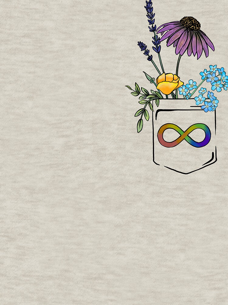 Neurodivergent Flower Pocket by RoseSoil T-Shirts, Hoodie, Sweatshirt | BlankRebels.com (Image 3)