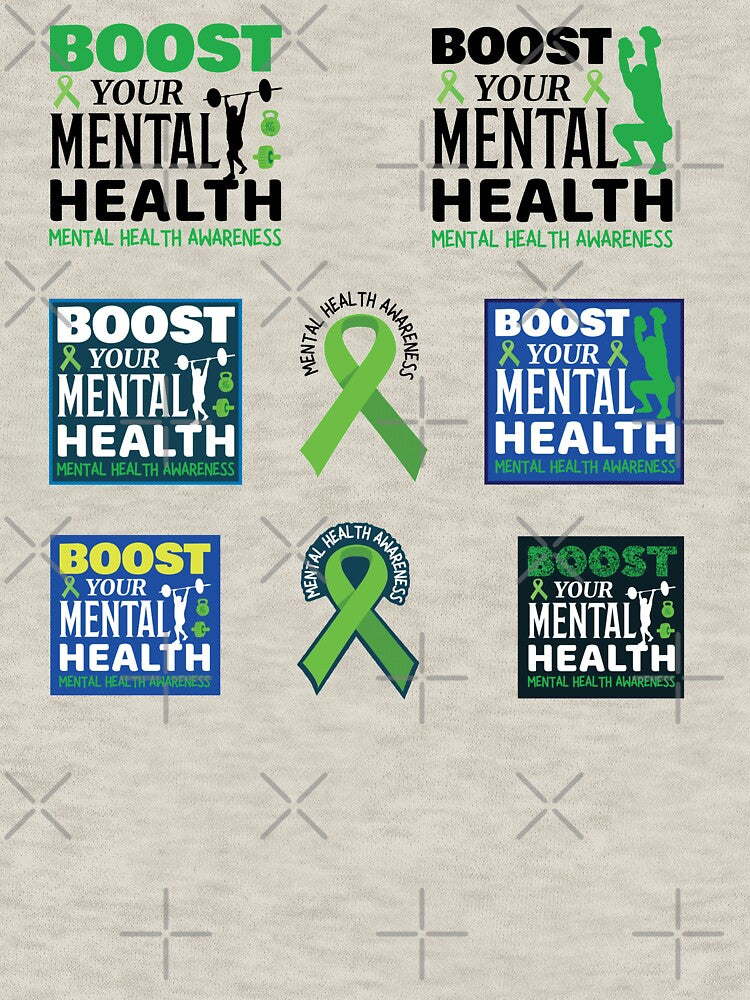 Mental Health Awareness - Boost Your Mental Health Stricker Pack by OwlCanvas T-Shirts, Hoodie, Sweatshirt (Image 3)