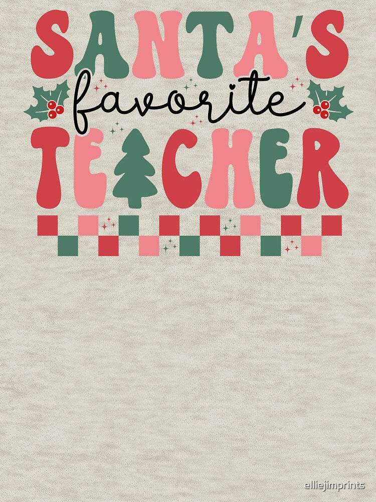 Santa's Favorite Teacher - Teachers Gift by elliejimprints T-Shirts, Hoodie, Sweatshirt | BlankRebels.com (Image 3)