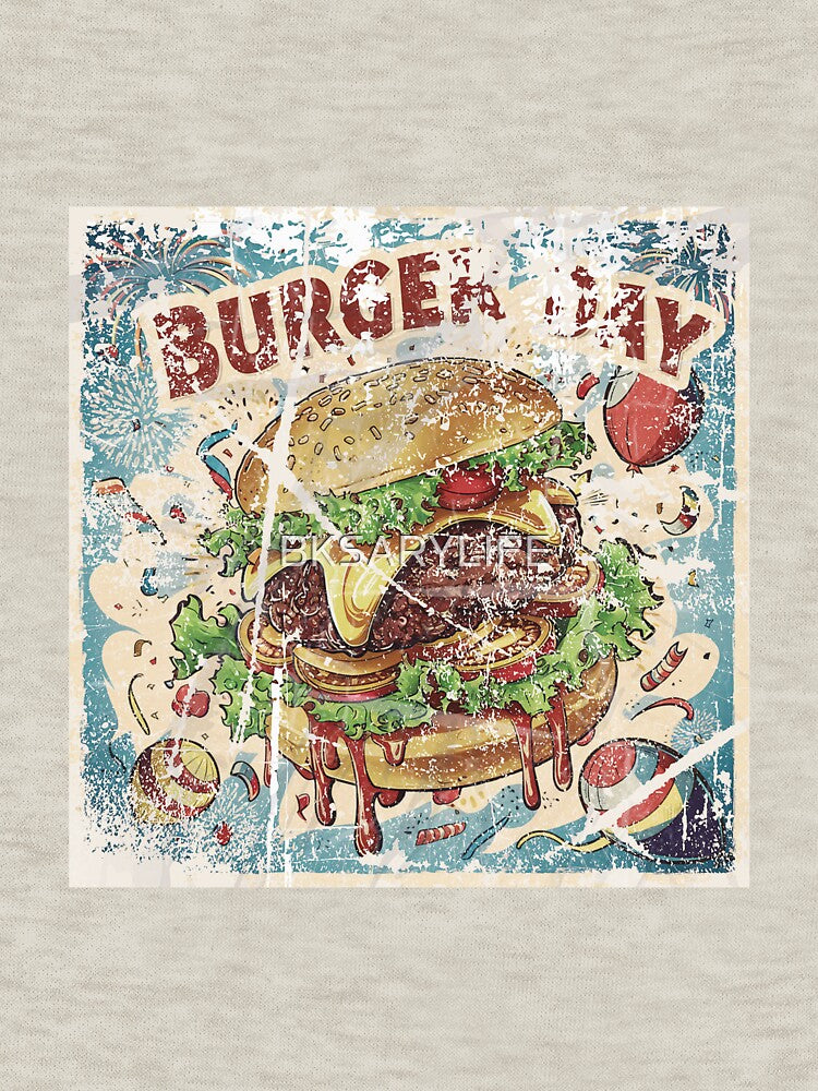 vintage style special burger day art with cartoon effects by BKSARYLIFE T-Shirts, Hoodie, Sweatshirt (Image 3)