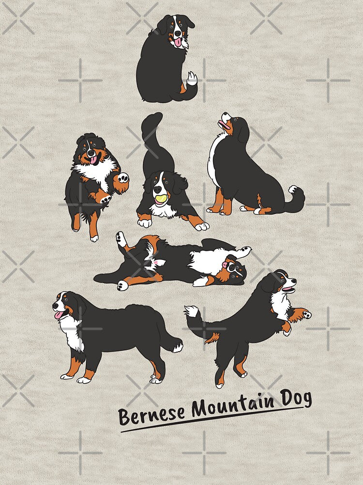 Playing Bernese Mountain Dog - Blue Background by Lulupainting T-Shirts, Hoodie, Sweatshirt | BlankRebels.com (Image 3)