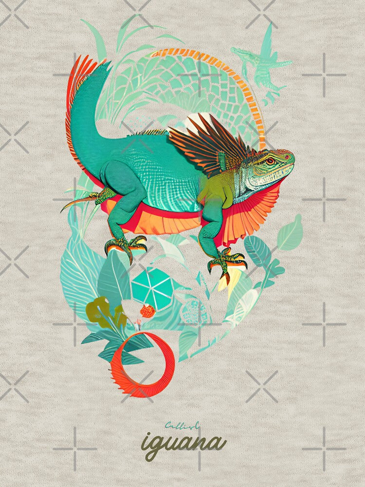 Vintage Iguana by CallisC Arts by CallisC-Arts T-Shirts, Hoodie, Sweatshirt | BlankRebels.com (Image 3)