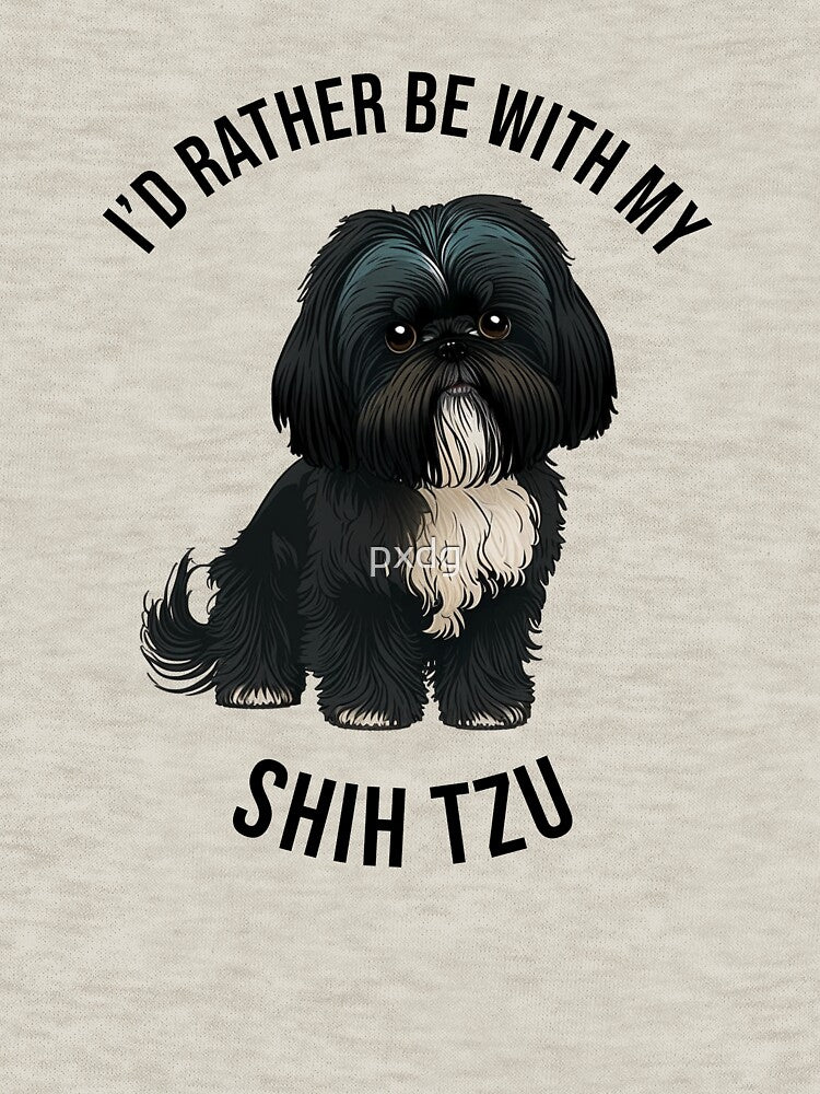 I'd rather be with my Shih Tzu by pxdg T-Shirts, Hoodie, Sweatshirt | BlankRebels.com (Image 3)