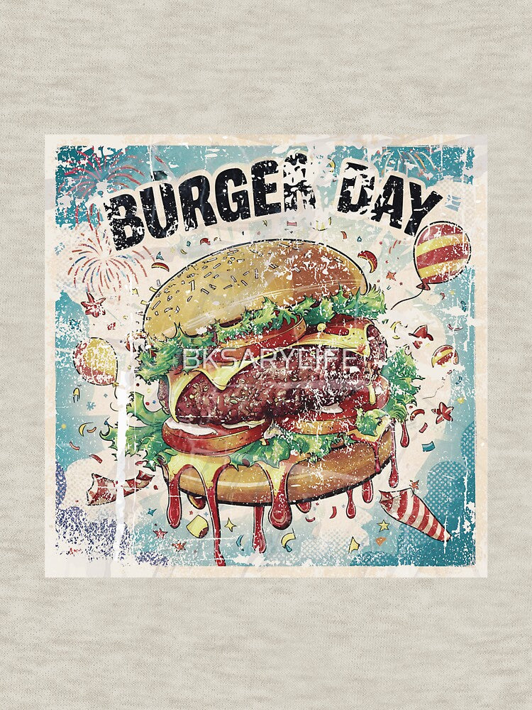 special burger day art with cartoon effects and classic vibe by BKSARYLIFE T-Shirts, Hoodie, Sweatshirt (Image 3)