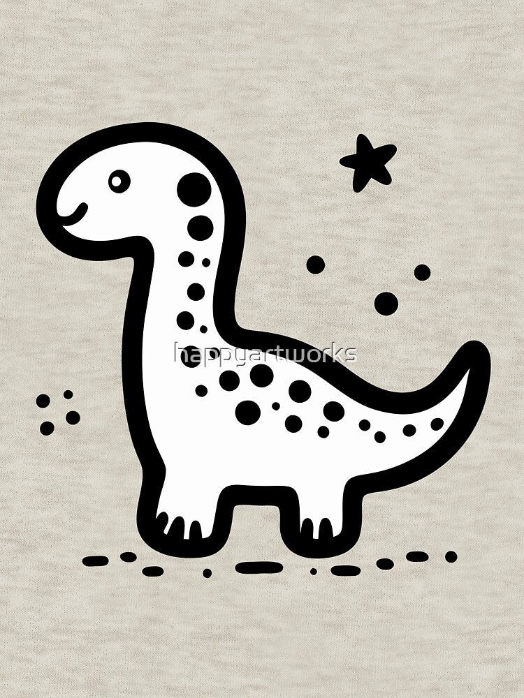 Simple Dinosaur Line Drawing - Minimalist Kids Art by happyartworks T-Shirts, Hoodie, Sweatshirt | BlankRebels.com (Image 3)