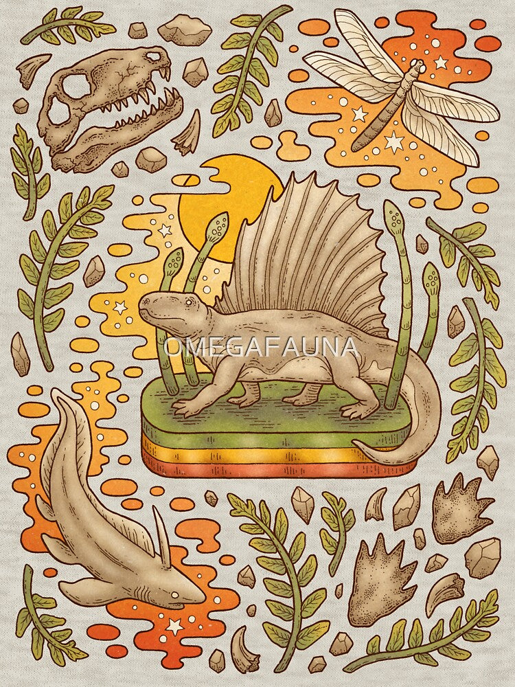Daydream Dimetrodon Natural History Art Permian Prehistoric Life T-Shirts, Hoodie, Sweatshirt