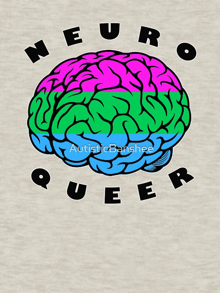 Neuroqueer Brain - Polysexual/romantic Colors by AutisticBanshee T-Shirts, Hoodie, Sweatshirt | BlankRebels.com (Image 3)