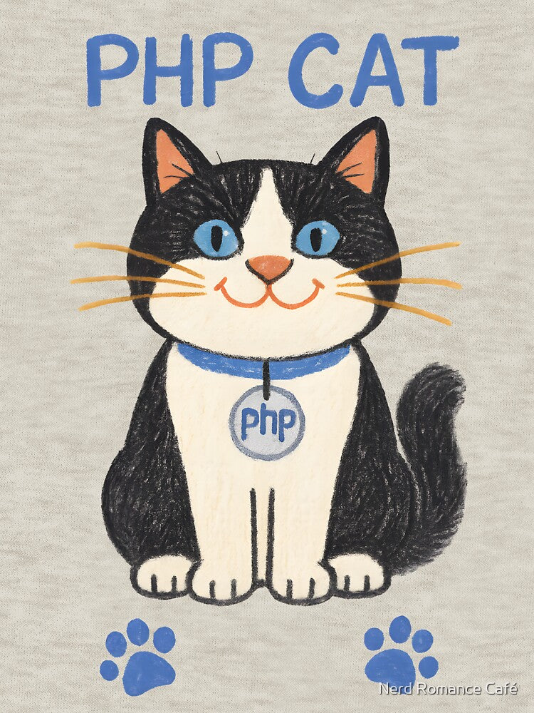 PHP Cat — The Happy Server-Side Purrgrammer by Nerd Romance Café T-Shirts, Hoodie, Sweatshirt | BlankRebels.com (Image 3)