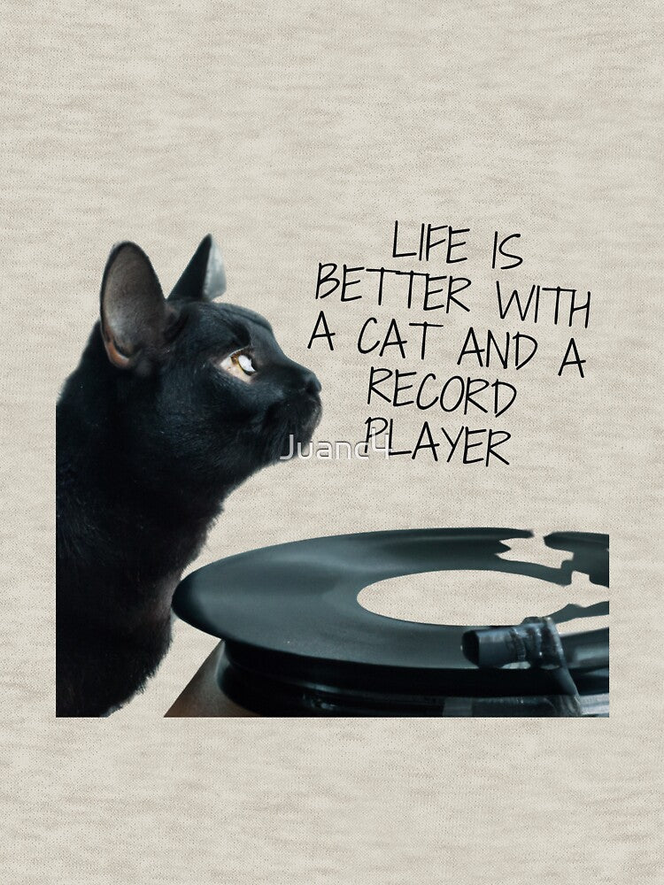 Cat and Record Player by Juanc4 T-Shirts, Hoodie, Sweatshirt | BlankRebels.com (Image 3)