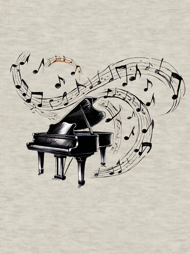 Retro Synthwave Piano Illustration for Music Lovers by WearMyMood T-Shirts, Hoodie, Sweatshirt | BlankRebels.com (Image 3)