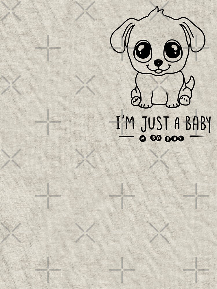 I'm Just Baby - Cute Minimalist Puppy Line Art | Aesthetic Dog Lover T-Shirt & Sweatshirt | Cozy Pet-Themed... (Image 3)