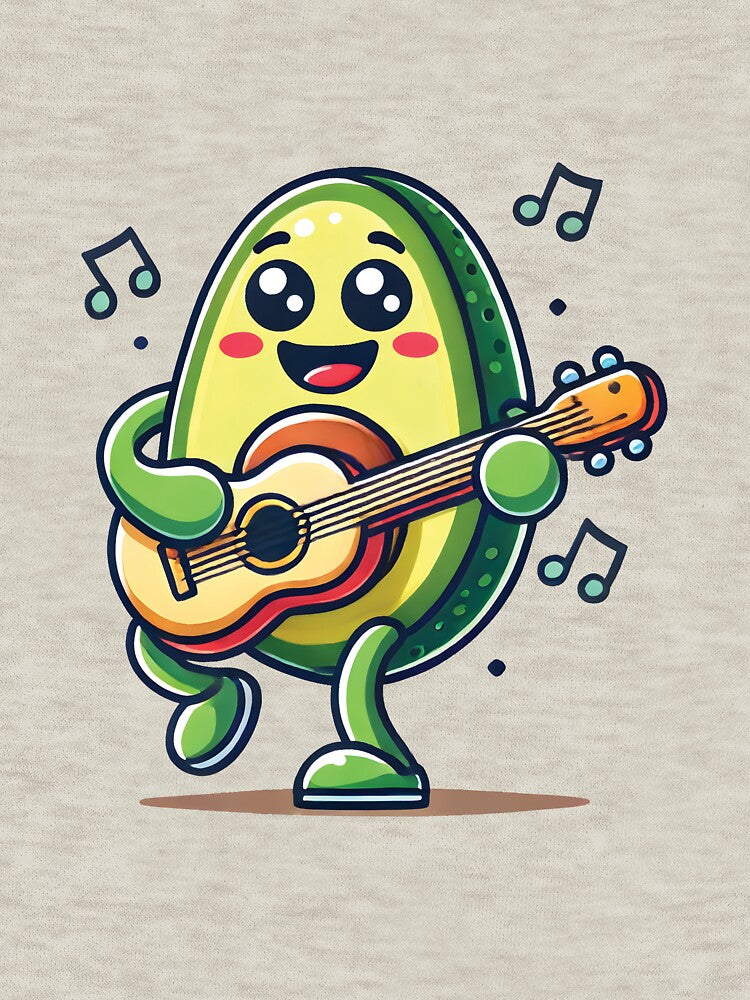 Cute Kawaii Avocado Playing Guitar by Puniiiii T-Shirts, Hoodie, Sweatshirt | BlankRebels.com (Image 3)