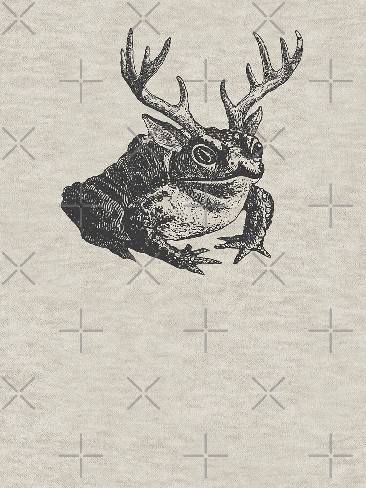 Cottagecore Frog with Antlers: Vintage Fairycore Toad with Horns and Ears by MinistryOfFrogs T-Shirts, Hoodie,... (Image 3)
